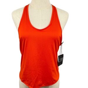 Savage X Fenty M Wildcat Tank Orange Womens Tie Back Mesh Racerback Sporty NWT